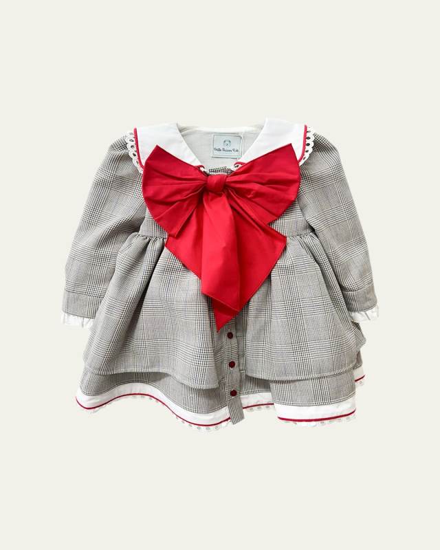 Girl's Georgina Tartan-Print Dress, Size 12M-10